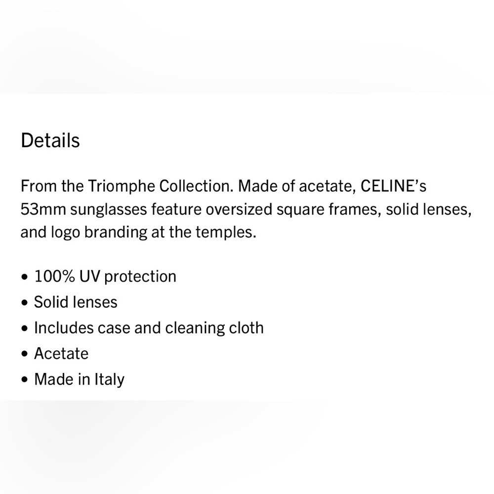 Celine Triomphe 53 Square Sunglasses - Picture 2 of 14